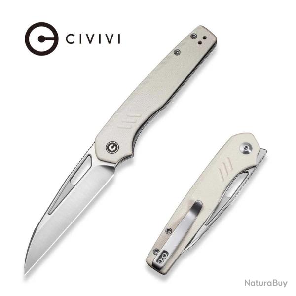 Couteau CIVIVI Guile Ivory Lame Acier 14C28N Manche G10 Liner Lock KIVT CIVC24062B3