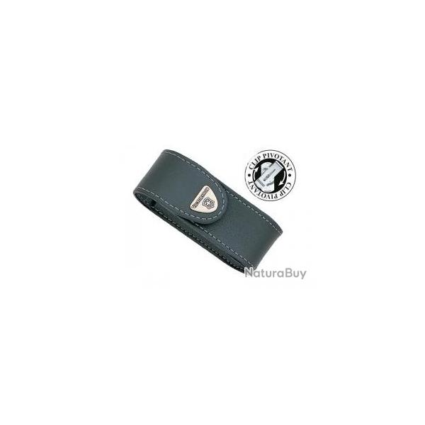 tui cuir noir VICTORINOX avec clip pivotant pour couteaux 91 mm de 6  14 pices.