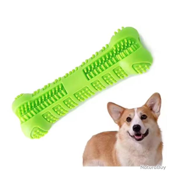 Brosse  Dents en Caoutchouc Souple pour Chien Jouet  Mcher Nettoyant 360 Vert