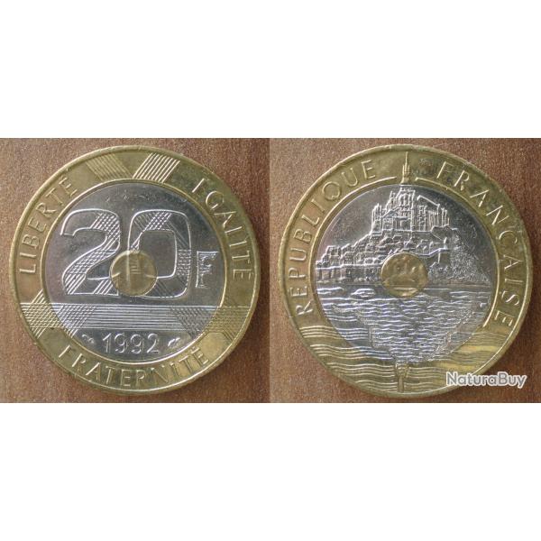 France 20 Francs 1992 Mont Saint Michel V Ferme Piece Frc Frs Frcs