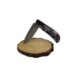 COUTEAU PLIANT MANCHE CERF + ETUI - 