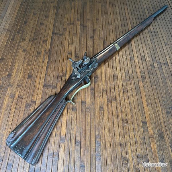 FUSIL ESPAGNOL CHASSE DE LUXE � SILEX PLATINE � LA MIQUELET 18 �me