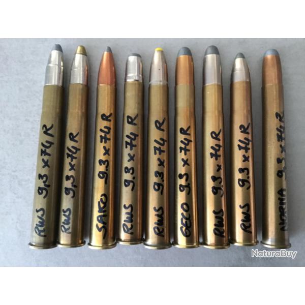 Lot munitions de collection 9.3 x 74 R en TBE