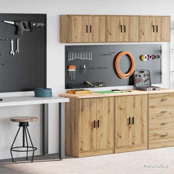 Armoires garage 2 pcs ch�ne artisanal bois d'ing�nierie