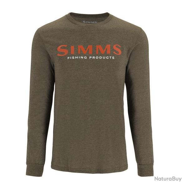 Tee shirt SIMMS Logo Shirt LS Loden Heather