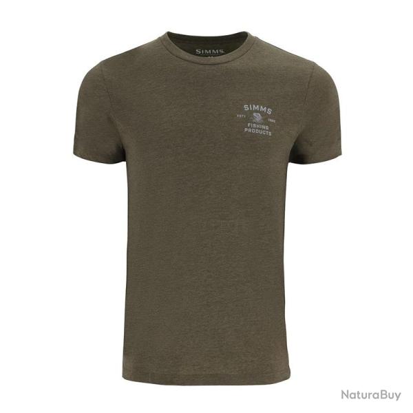 Tee shirt SIMMS Stacked Bass T-Shirt Military Heather S