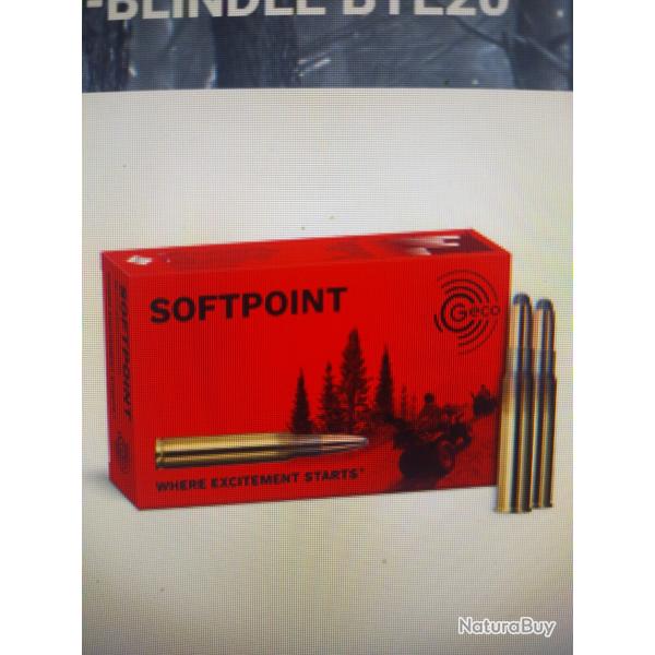 Bo�te de 20 munitions geco sofpoint 8x57jrs 185grs 12gr