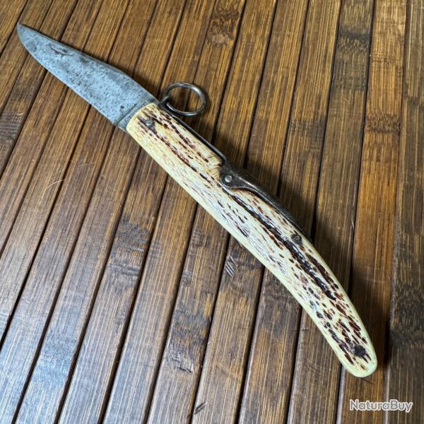 RARE COUTEAU CORNILLON A PLAME PART V�RITABLE DAMAS 82 A THIERS 1832-1892 FR�CE XlX �me si�cle