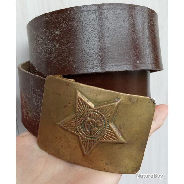 AUTHENTIQUE CEINTURE MILITAIRE 117 cms ARME DE TERRE CCCP ANNES 70s