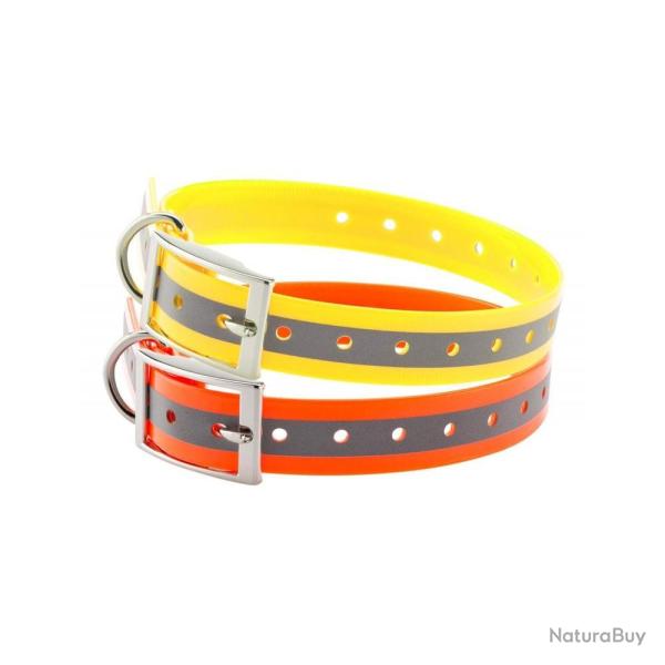 Collier pour Chien Country - Tour de Cou 41,5-58,5 cm - Orange Fluo - Scurit et Visibilit Optimal