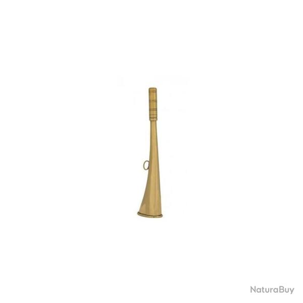 Corne Plate Compigne Laiton Poli - 12 cm - Son Puissant - Pour Signalisation et Rassemblement 22 cm