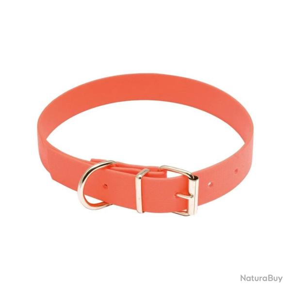 Collier pour Chien Country Biothane Orange Fluo - Rsistant et Impermable - Scurit et Visibilit 