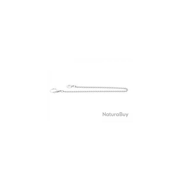 Lot 12 cha�nes gourmette, acier nickel�, � 2 mousquetons. Longueur totale : 42 cm.