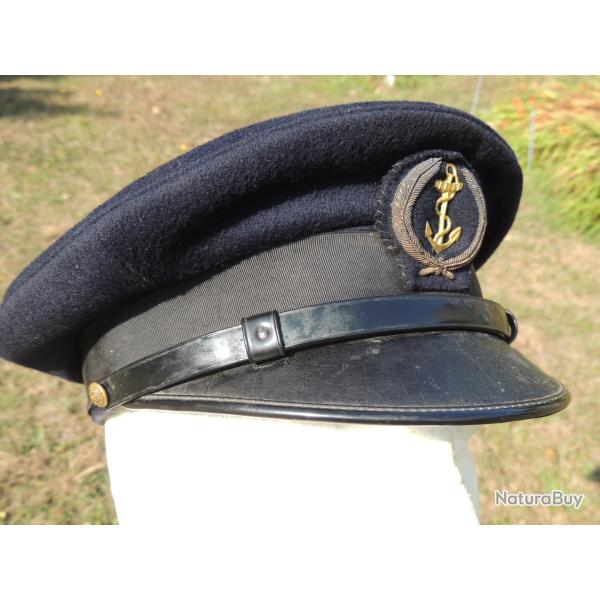 CASQUETTE MARINE NATIONALE / FABRICATION TAILLEUR MARSEILLE  / TAILLE 56 / ANNEES 50