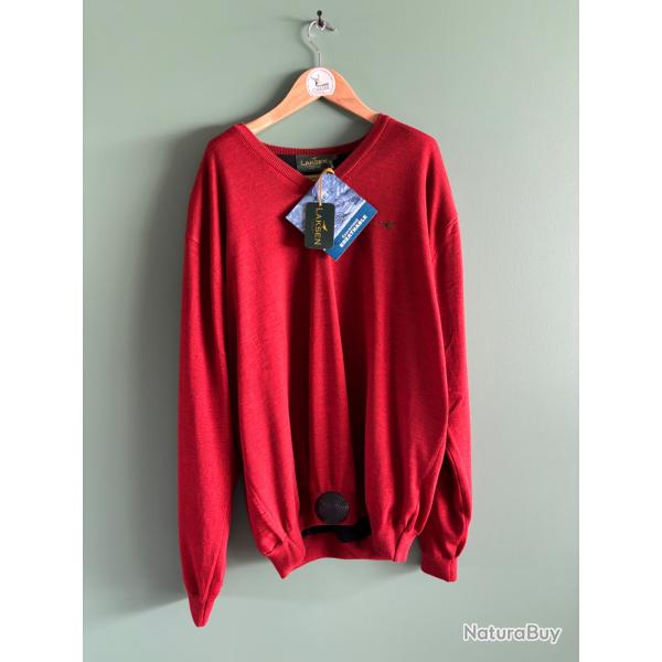 Pull Laksen rouge taille 2XL
