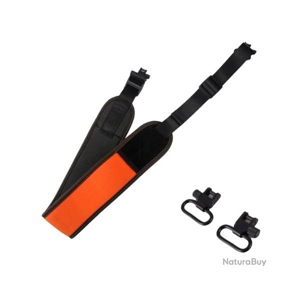 Sangle d'�paule Rembourr�e �tanche pour Fusil Accessoire de Chasse avec 2 �merillons R�glable Orange