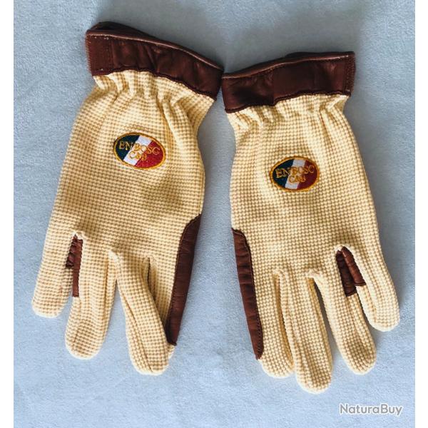 Gants en cuir avec dorsale en coton. Mixte, pour �quitation, golf, chasse, conduite. Taille 7