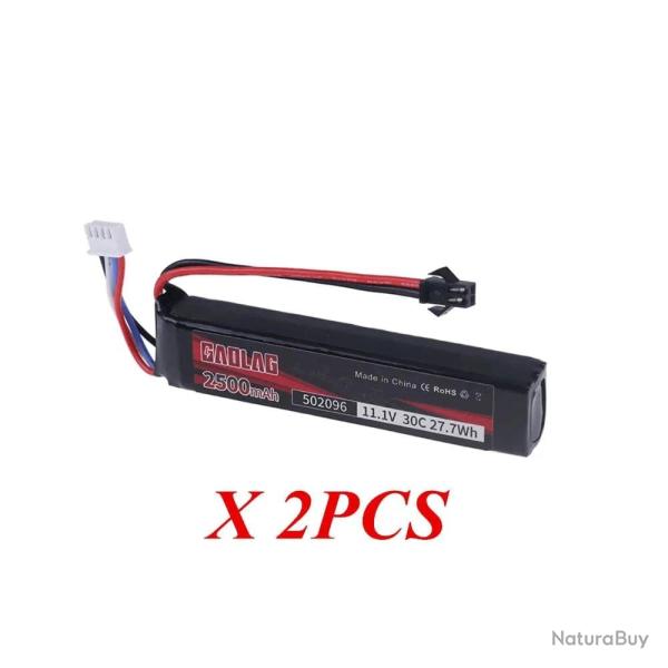 Batterie LiPo 502096 11,1 V 3S 2500 mAh 30 C - 2pcs SM
