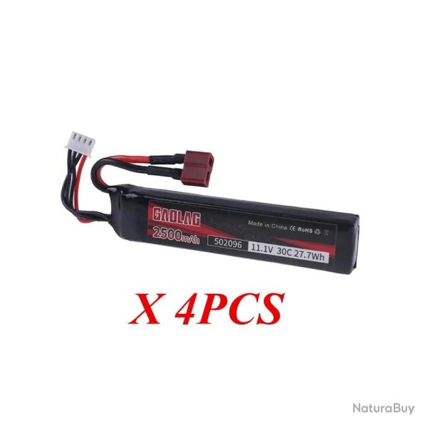 Batterie LiPo 502096 11,1 V 3S 2500 mAh 30 C - 4pcs T
