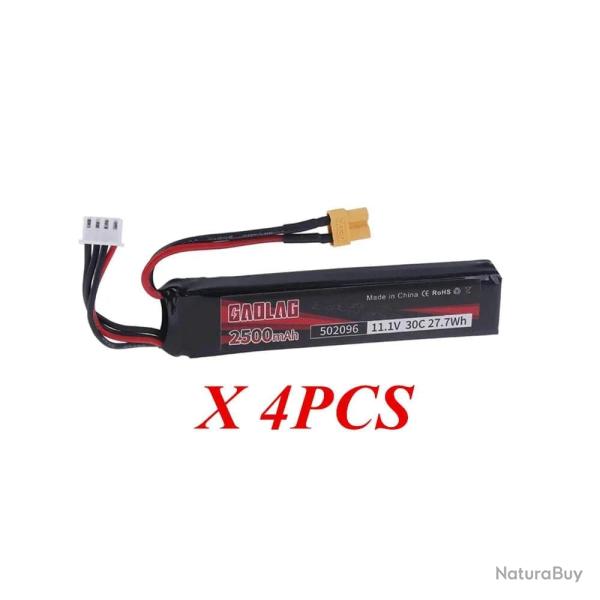 Batterie LiPo 502096 11,1 V 3S 2500 mAh 30 C - 4pcs XT30