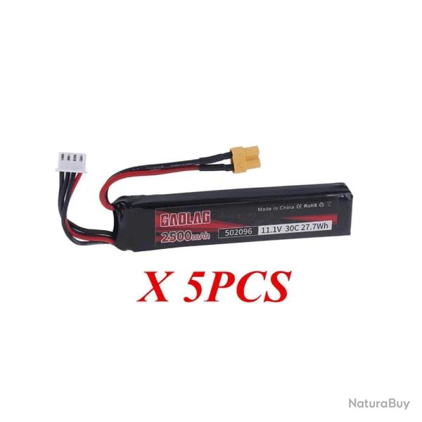 Batterie LiPo 502096 11,1 V 3S 2500 mAh 30 C - 5pcs XT30