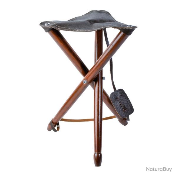TREPIED BOIS SIEGE CUIR TM - 