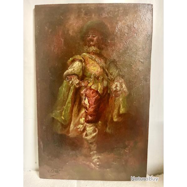 C.Detti le mousquetaire huile sur panneau