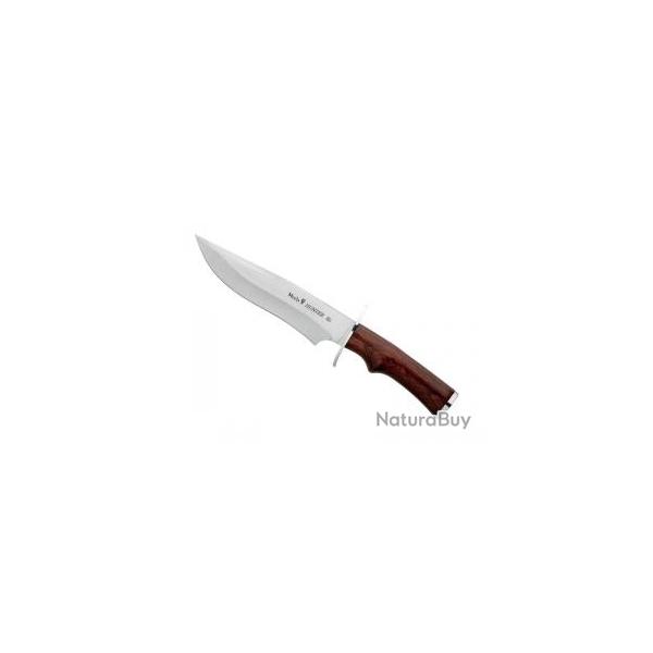 Poignard Muela HUNTER lame 17 cm inox, manche stamina, monture inox, tui cuir.
