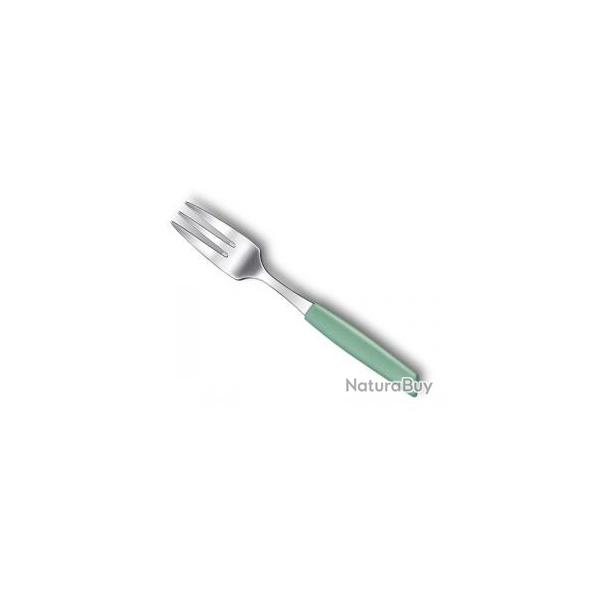 Fourchette  dessert Victorinox Swiss Modern, lame crante 12 cm inox, manche vert pastel