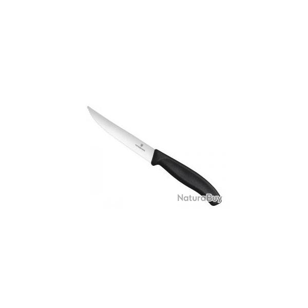 Couteau Victorinox steak/pizza  gourmet , lame 12 cm inox crant, manche polypropylne noir.