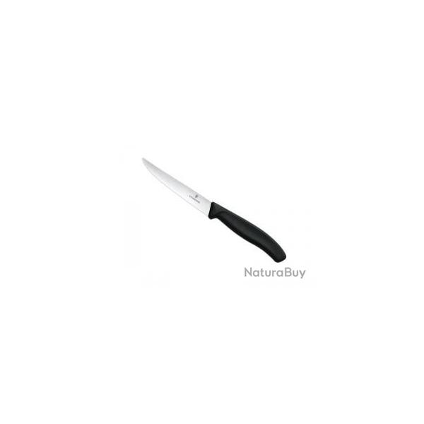 Bote de 6 couteaux Victorinox steak, lame crante 11 cm inox, manche polypropylne noir.