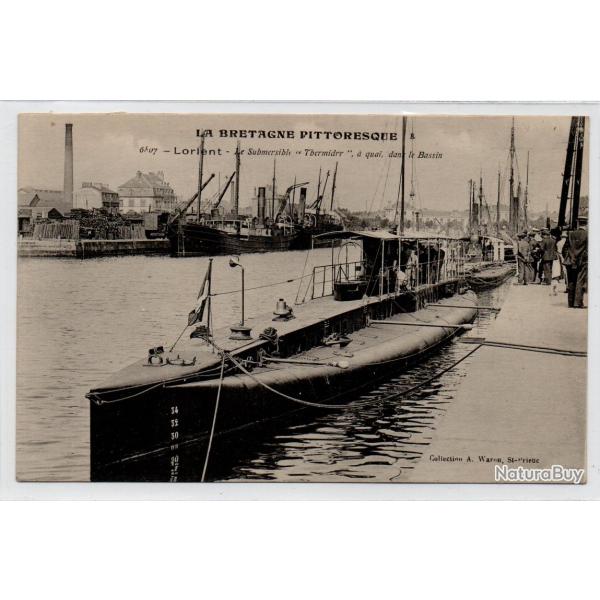 CPA - Marine Militaire -LA BRETAGNE PITTORESQUE - LORIENT -Le Submersible " Tbermidrr "a qui  N�3941