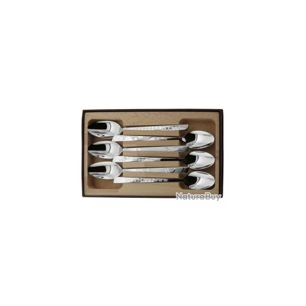 Coffret 6 cuillers  caf par Roger Orfvre, 15 cm, tout inox, dcors  Maison .