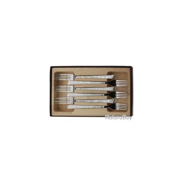Coffret 6 fourchettes  Le Thiers par ROGER ORFEVRE 20cm Dcor Natura tout inox