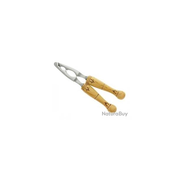 Casse-noix NONTRON, acier inox T12, branches boule en buis pyrograv.
