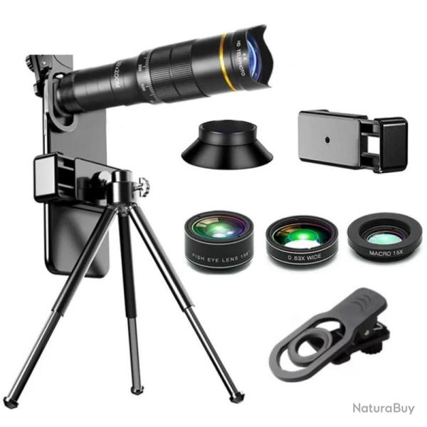 Monoculaire 22x HD Objectif 4K avec Tr�pied et Support Smartphone Observation Chasse Faune Randonn�e