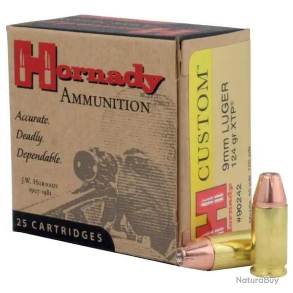 Cartouches Hornady Custom cal : 9x19 124gr XTP
