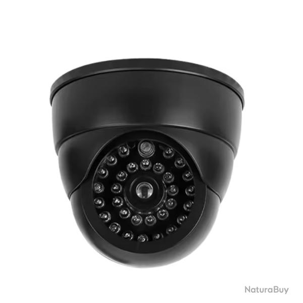 Camra factice Fausse camra dme noire avec LED rouge clignotante - scurit dissuasive