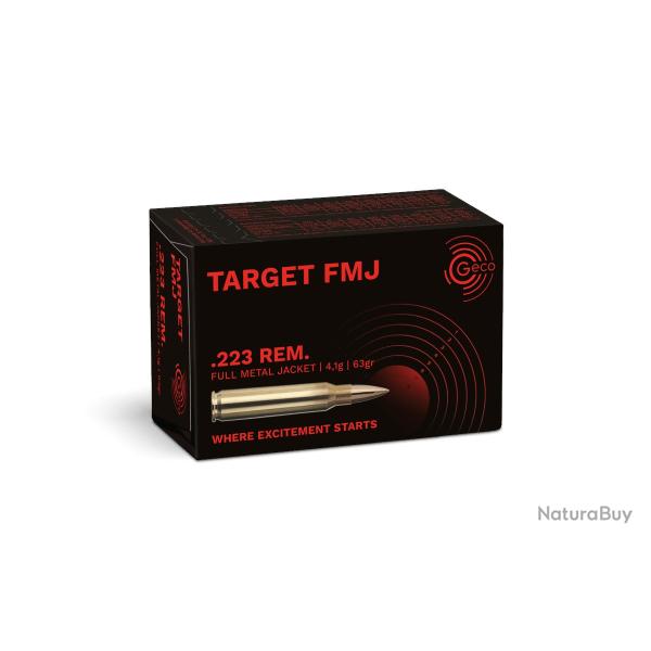 Munition Geco Target FMJ 4.1g 63gr - Cal. 223 Rem x10 boites