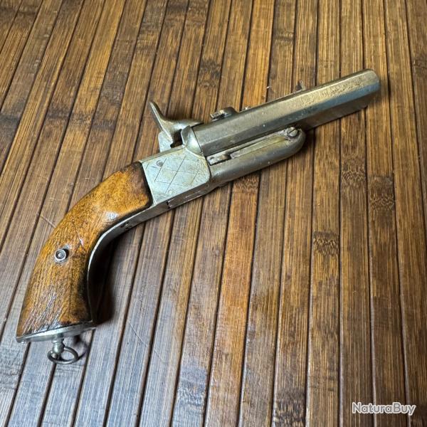 PISTOLET JUXTAPOS�S GROS CALIBRE A BROCHE AVEC S�CURIT� NAPOL�ON lll DEFENSE CHASSE  V�NERIE