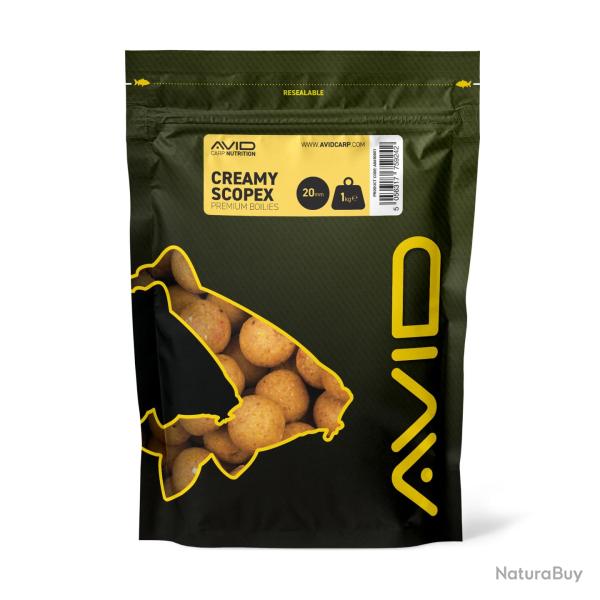 Bouillettes AVID Premium Creamy Scopex 20mm 1kg