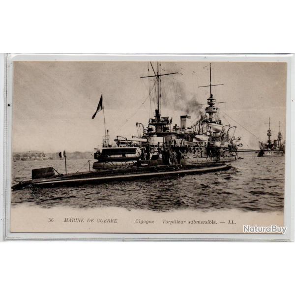 CPA - MARINE DE GUERRE - " Cigogne " Torpilleur submersible - N�3975