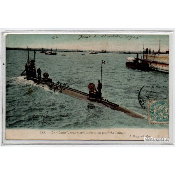 CPA - MARINE MILITAIRE - Le " Lutin "  Sous - Marin  sortant du port  " La Pallice "  N�3978