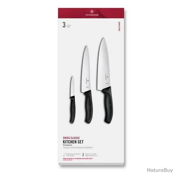 Set de cuisine 3 pices Victorinox SwissClassic noir 6.7133.3G