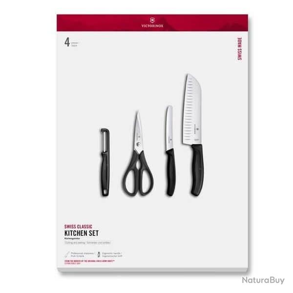 Set de cuisine 4 pices Victorinox SwissClassic noir 6.7133.41G