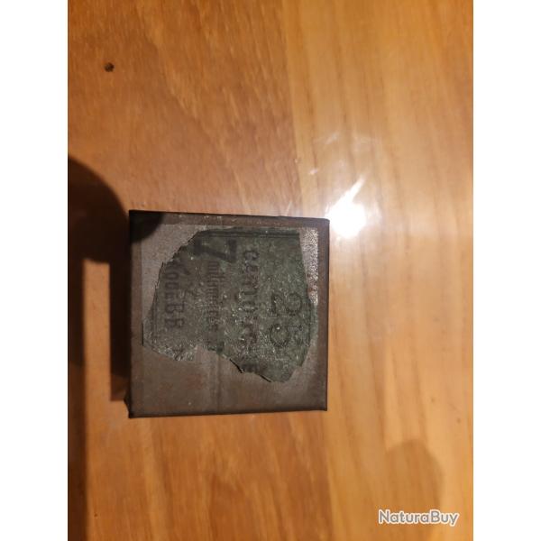 Cartouches 7 mm � broche , bo�te compl�te.