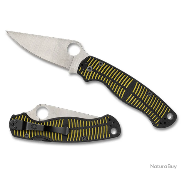 Spyderco C81GBKYLMCP2 Para Military 2 Salt, Yellow/Black G-10