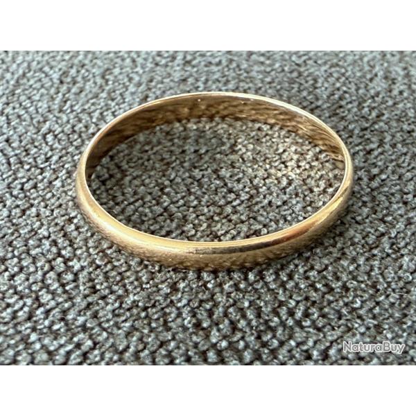 Fin anneau or 18 carats - taille 62 - bague - alliance