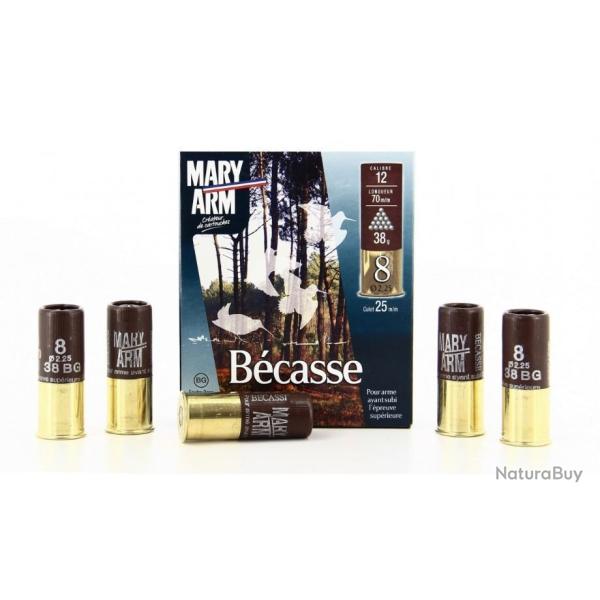 Munitions Mary Arm Bcasse 38g BG - Cal. 12 x2 boites