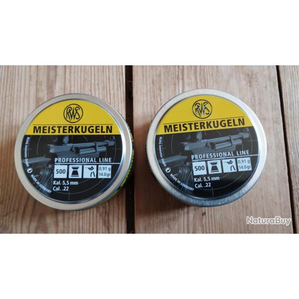 1000 pcs RWS meisterkugln 5.5mm 0.91g plumb